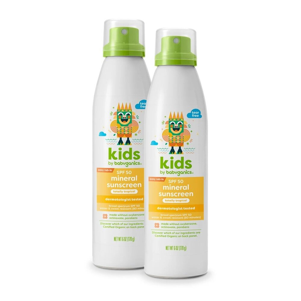 Babyganics Kids Sunscreen Continuous Spray SPF 50 - Totally Tropical Scent, 6oz